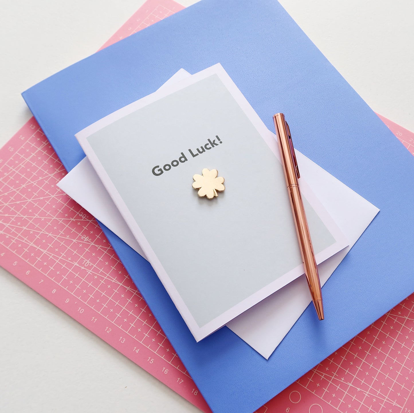Good Luck Card with Clover Pin