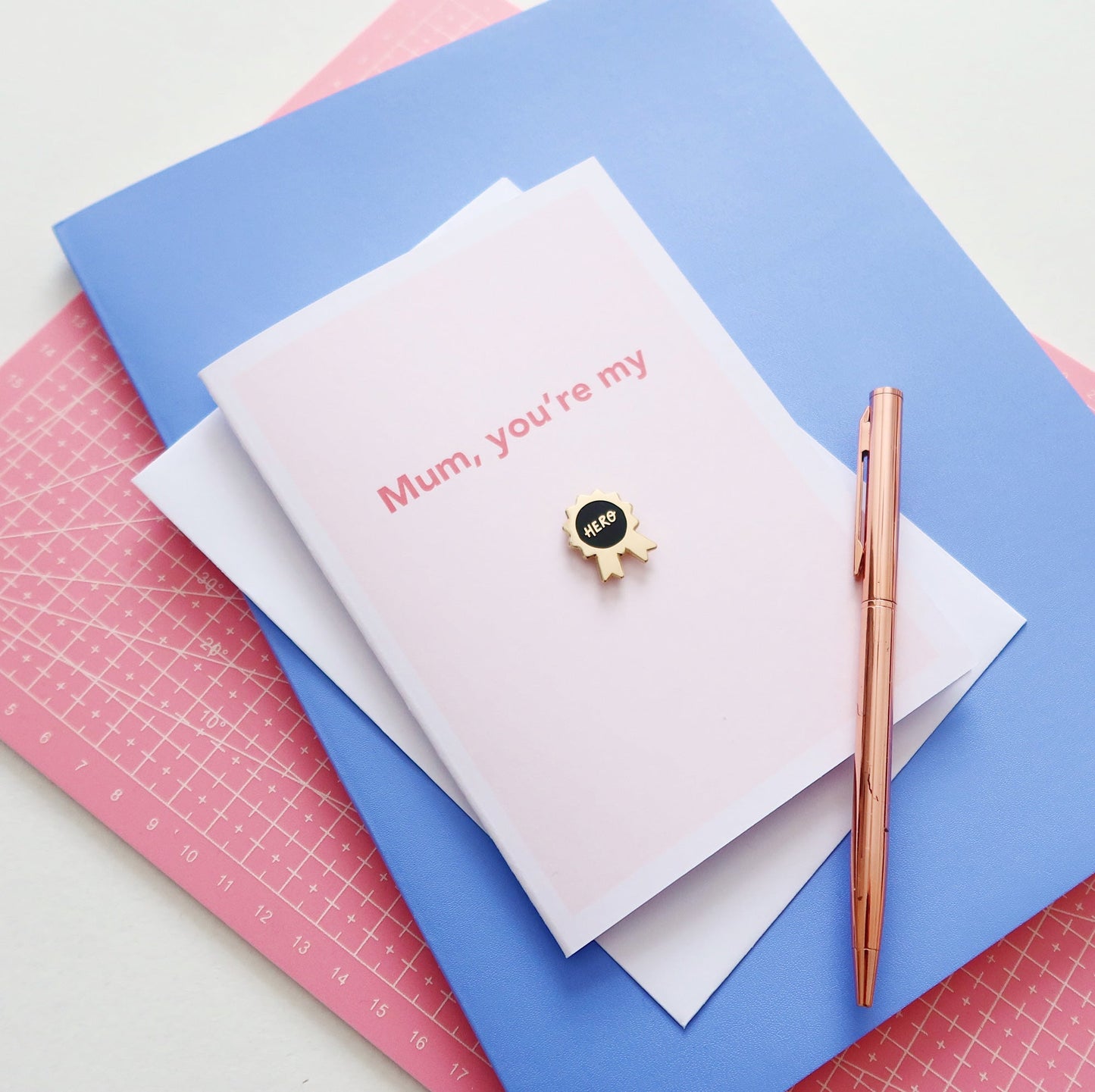Mum You’re My Hero Card with Pin - Stay Soft Co