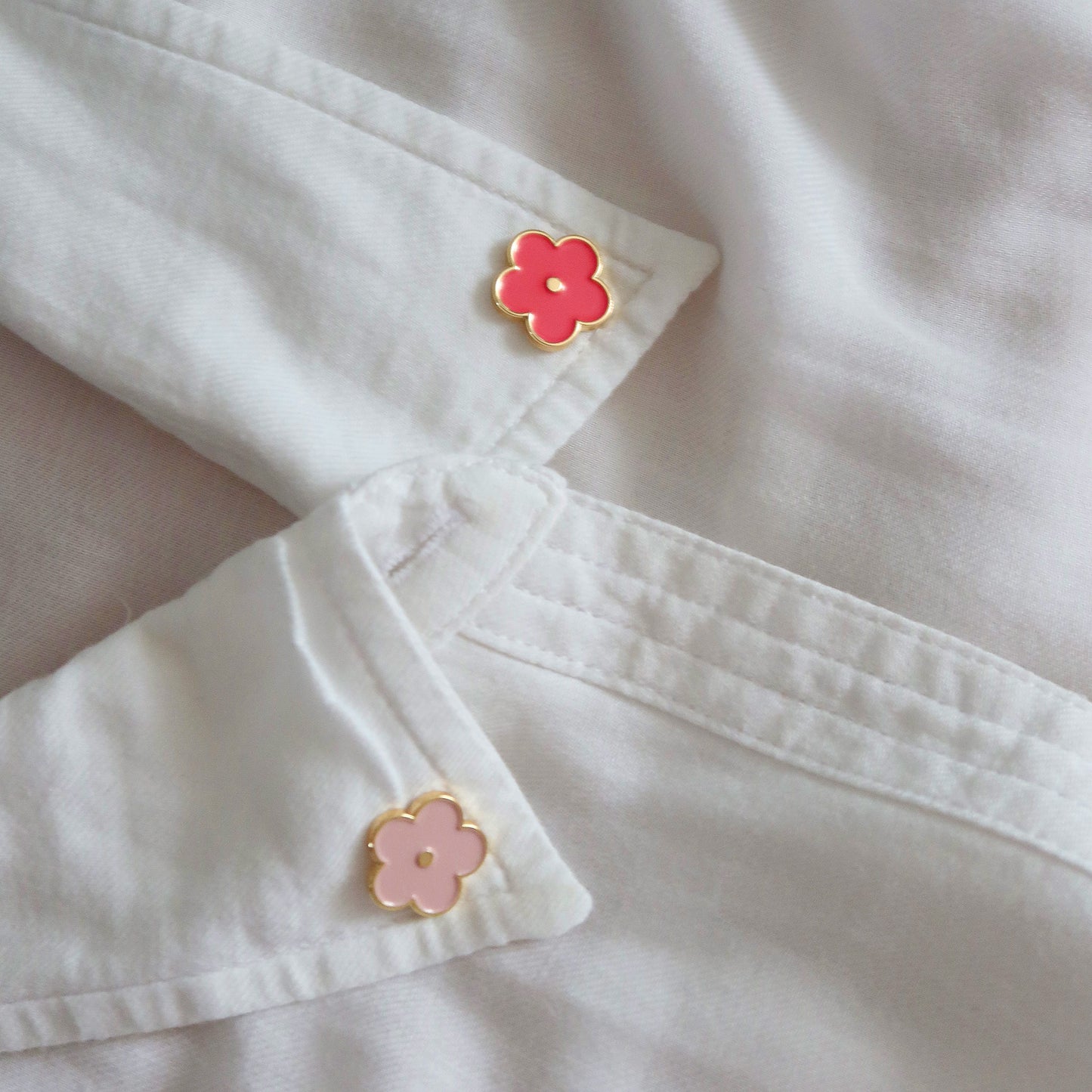 Pink Flower Pin Set