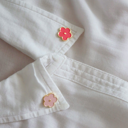 Pink Flower Pin Set