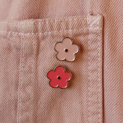 Pink Flower Pin Set
