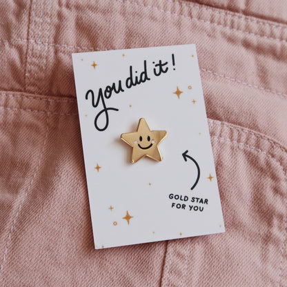 Gold Star Pin Badge