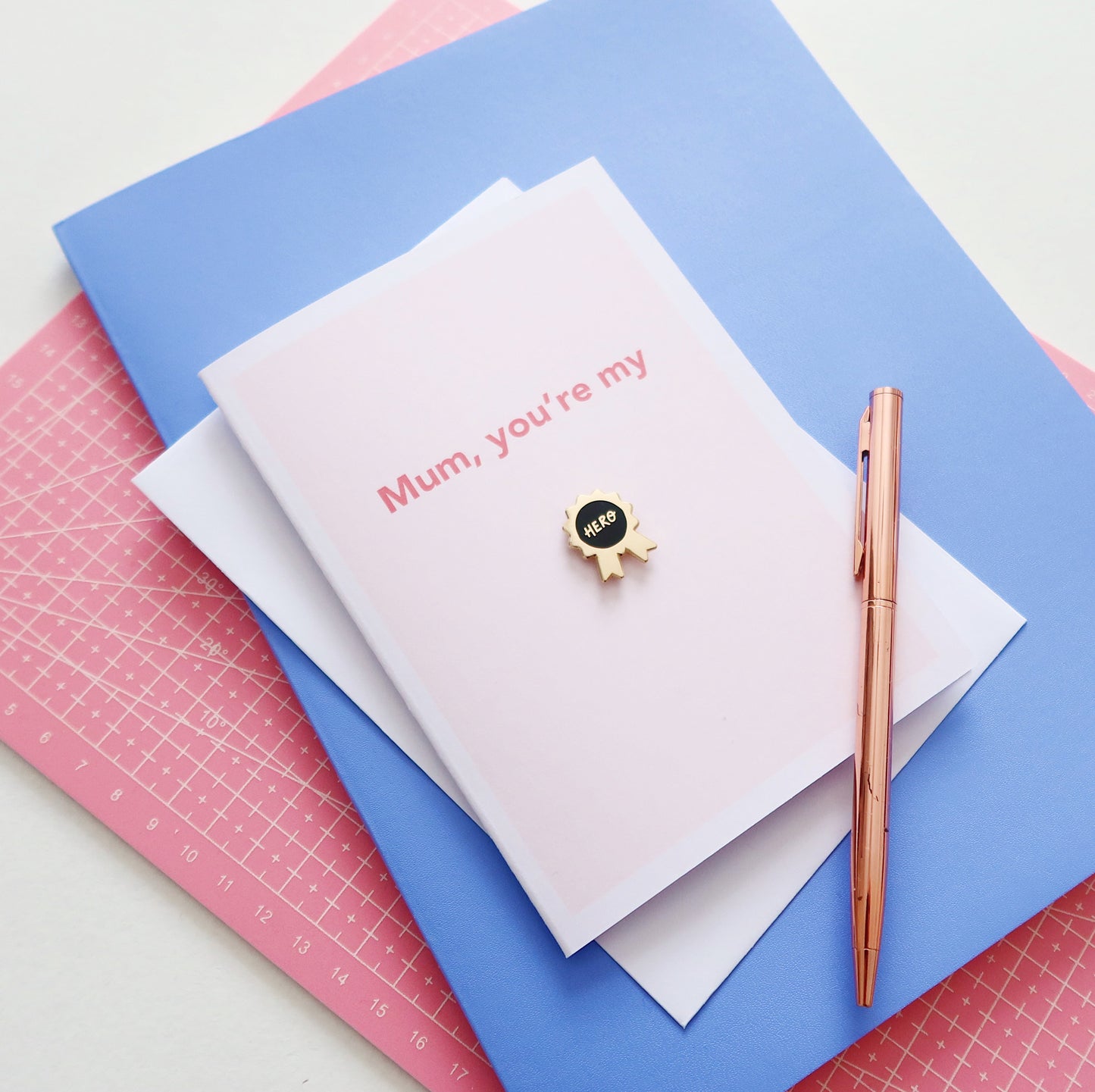 Mum You’re My Hero Card with Pin