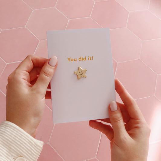 You Did It Card with Gold Star Pin