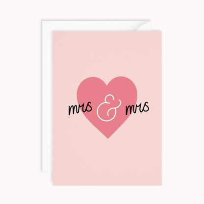 Mrs and Mrs Wedding Card