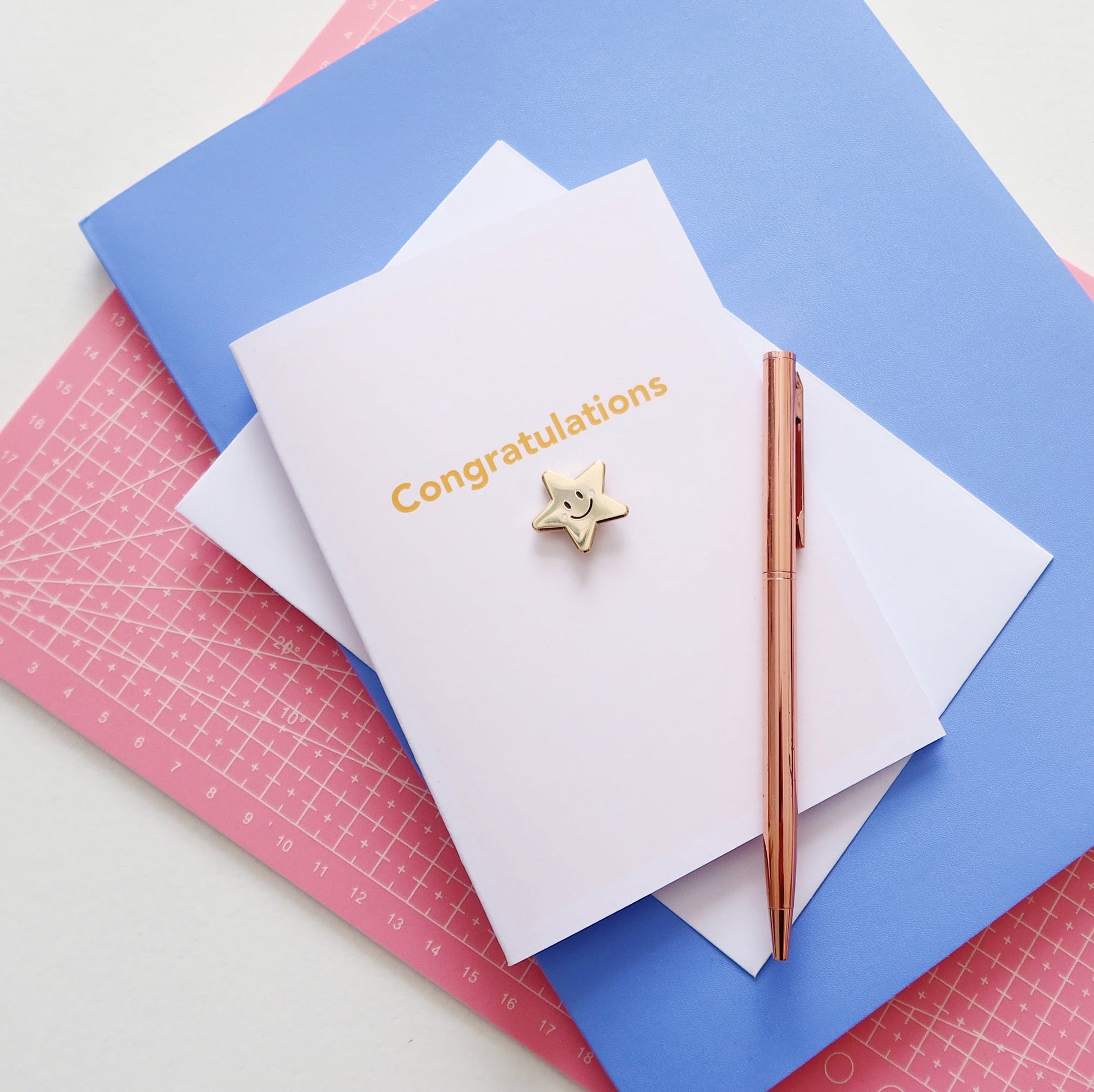 Congratulations Card with Gold Star Pin - Stay Soft Co