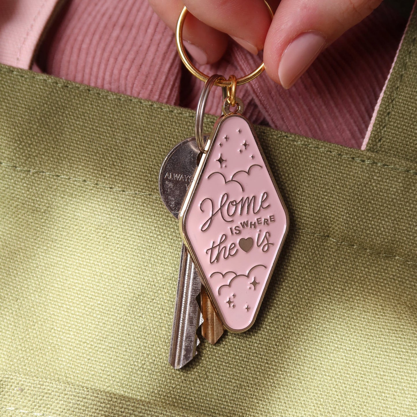 Home Is Where The Heart Is Keychain - Stay Soft Co
