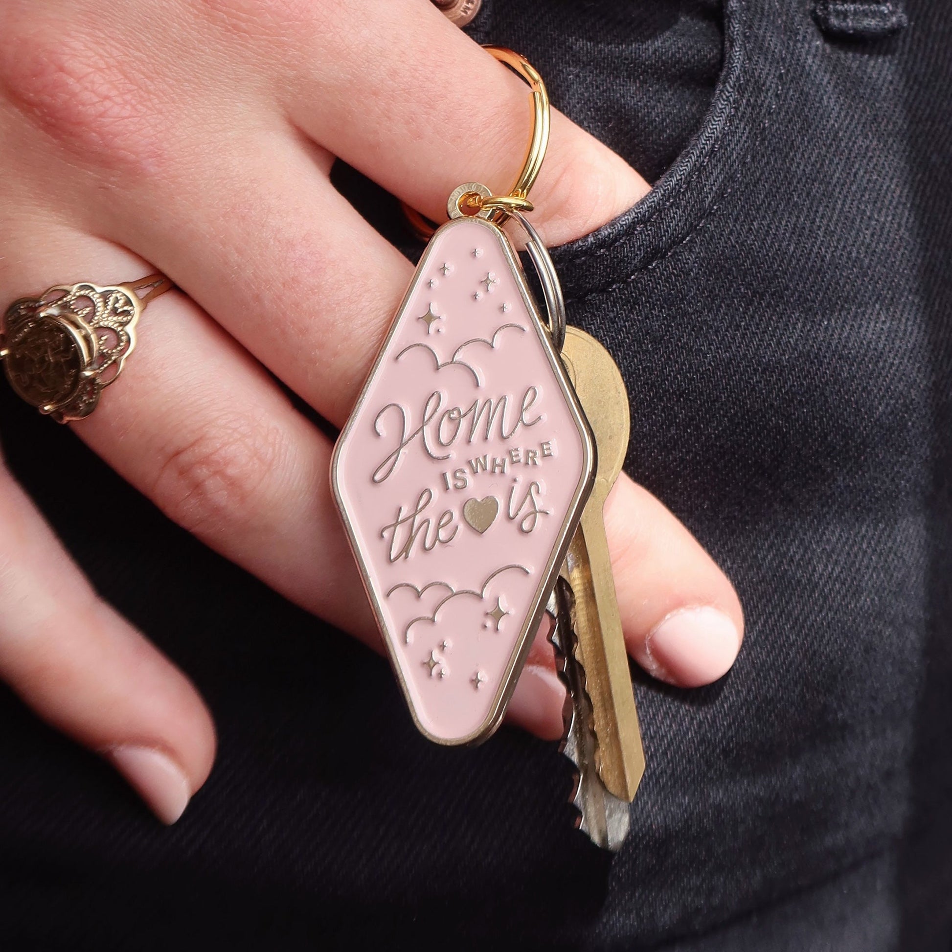 Home Is Where The Heart Is Keychain - Stay Soft Co