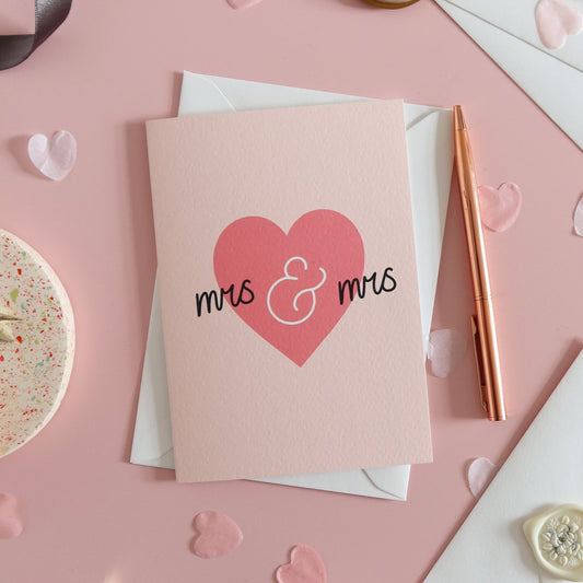 Mrs and Mrs Wedding Card - Stay Soft Co