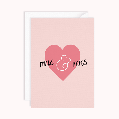 Mrs and Mrs Wedding Card - Stay Soft Co
