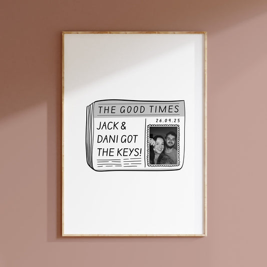 Personalised Newspaper Print - Stay Soft Co