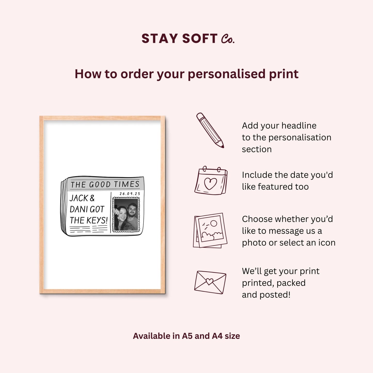 Personalised Newspaper Print - Stay Soft Co