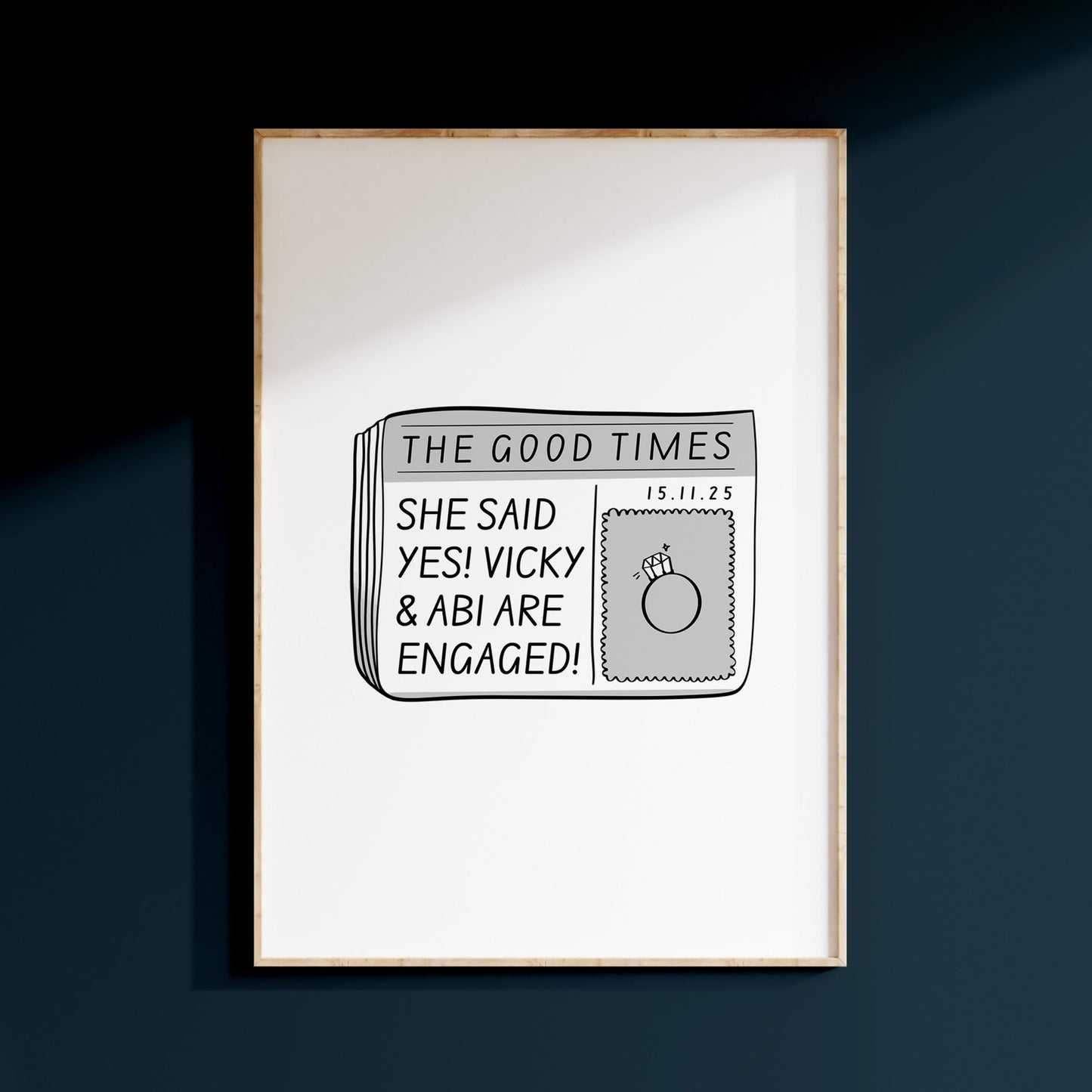 Personalised Newspaper Print - Stay Soft Co