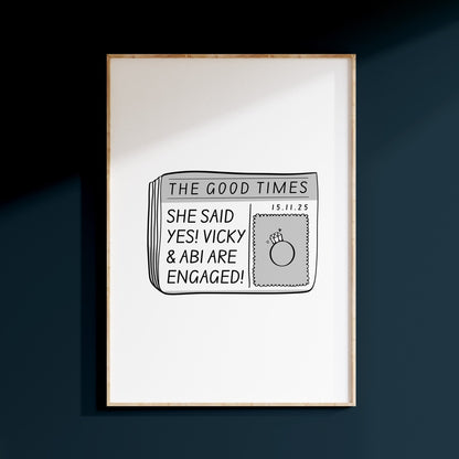 Personalised Newspaper Print - Stay Soft Co