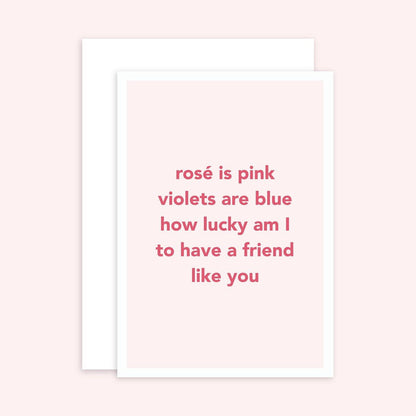 Rosé Is Pink, Violets Are Blue Galentine’s Day Card Multipack (5 Pack) - Stay Soft Co