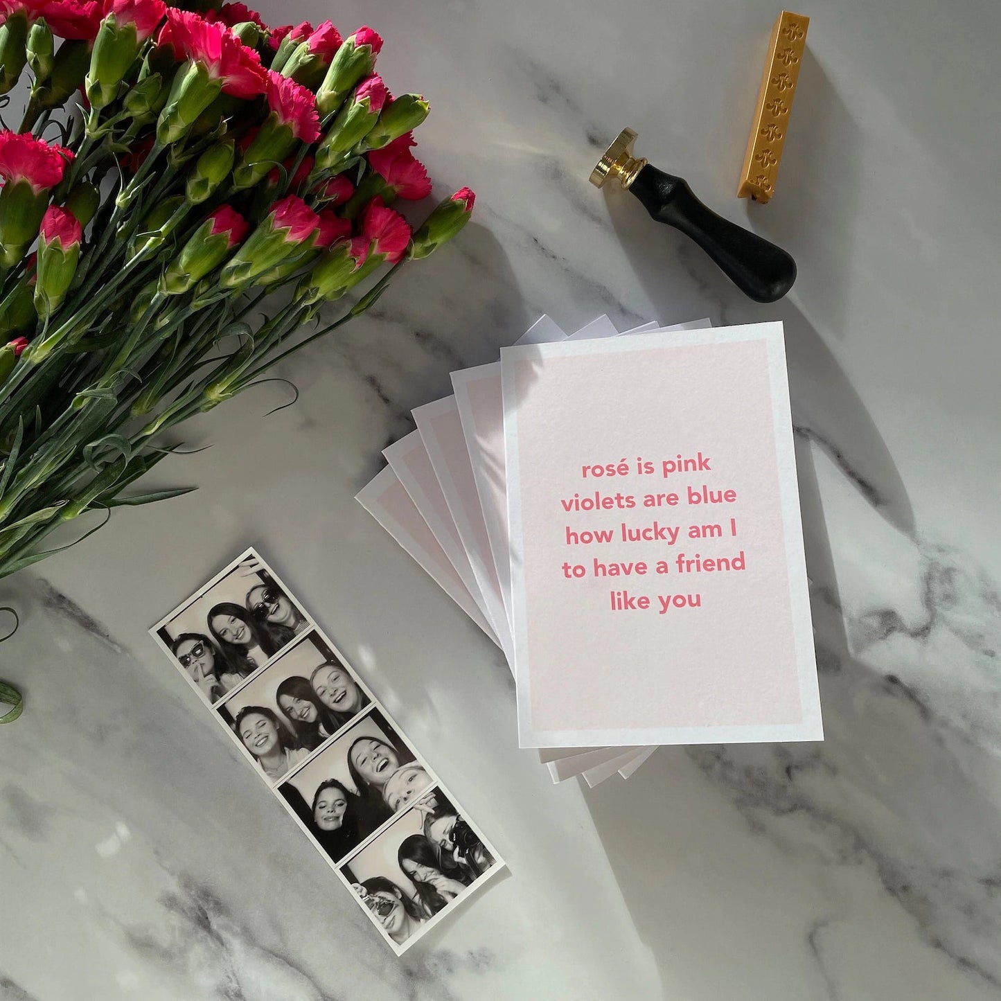 Rosé Is Pink, Violets Are Blue Galentine’s Day Card Multipack (5 Pack) - Stay Soft Co