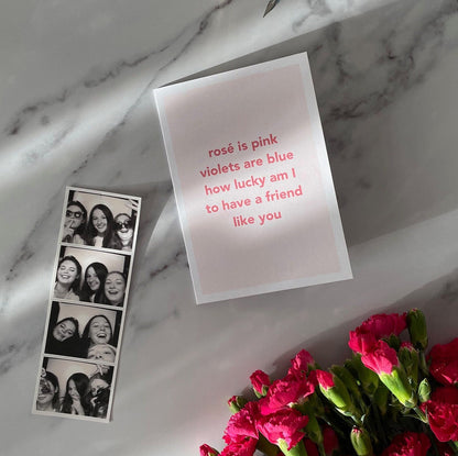 Rosé Is Pink, Violets Are Blue Galentine’s Day Card Multipack (5 Pack) - Stay Soft Co