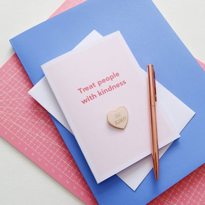 Treat People With Kindness Card with Pin - Stay Soft Co
