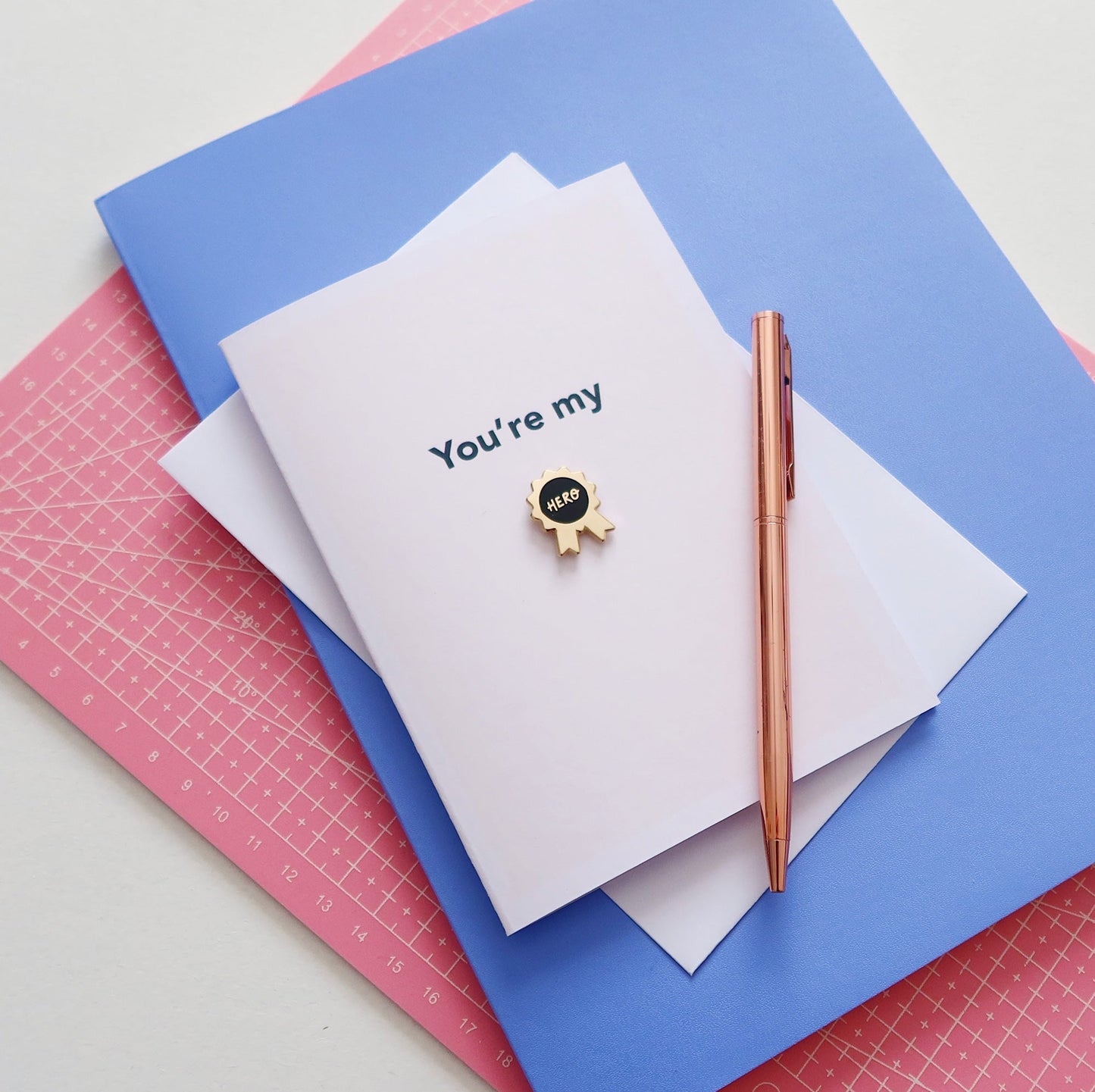 You’re My Hero Card with Pin - Stay Soft Co
